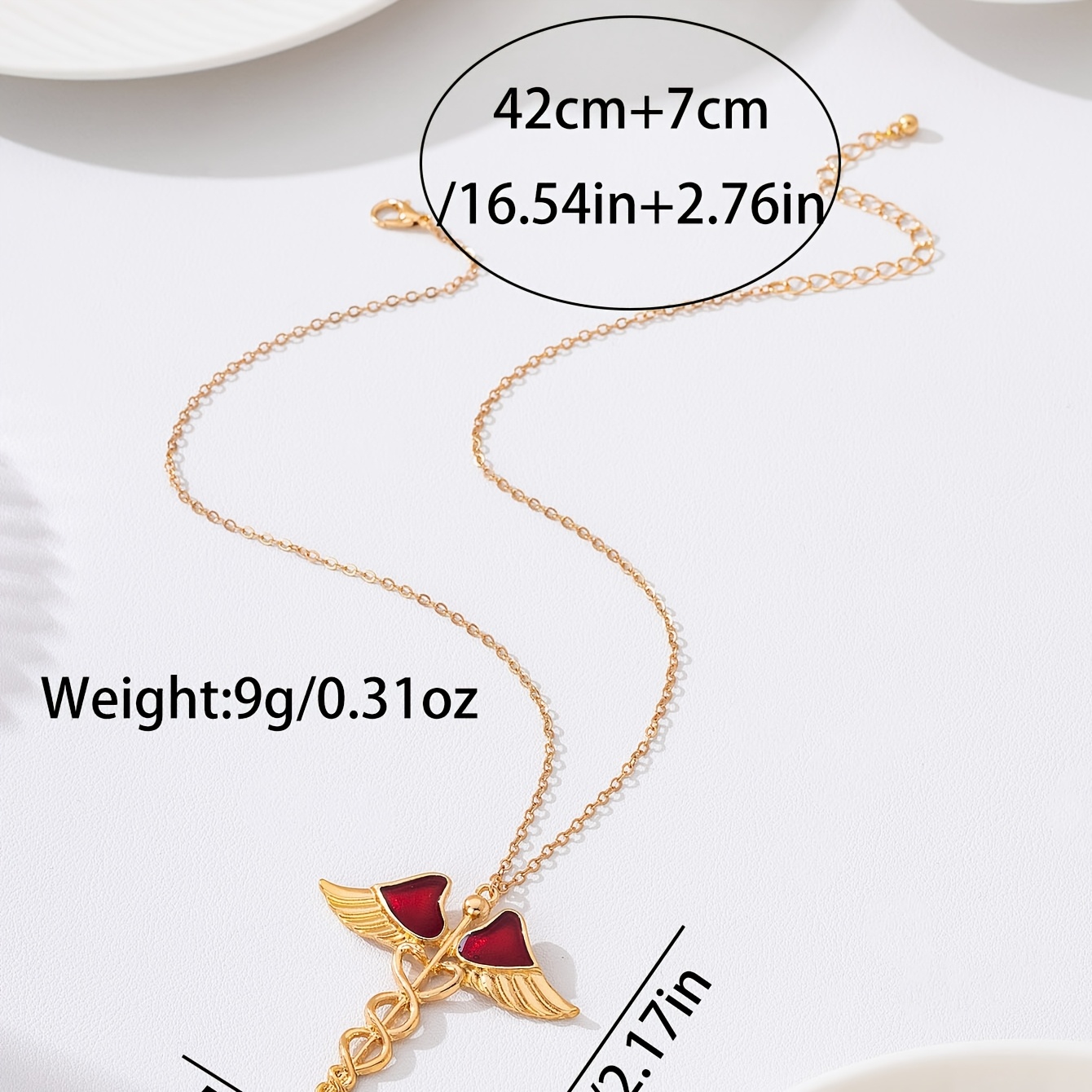 Women's Vintage Angel Wing Cross Pendant Necklace